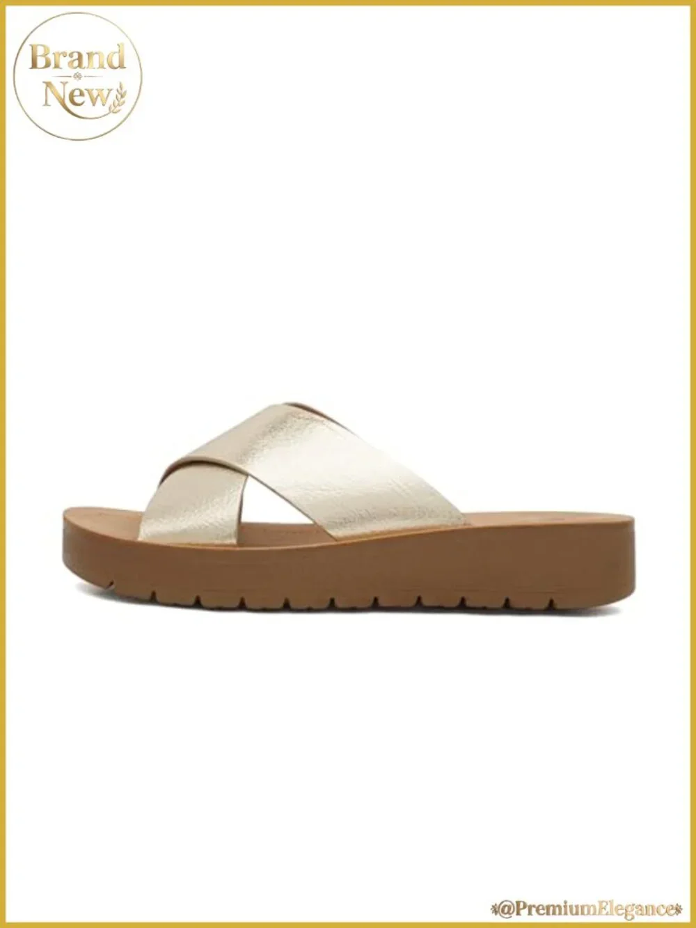 Open Toe Flatform Platform Crisscross Band Slide Sandals